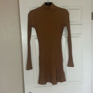 Reformation Library Knit Dress Camel Color